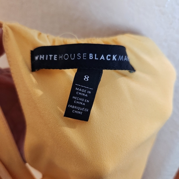 WHBM Yellow Halter Neck Sleeveless Chiffon Dress Size 8 Wedding Cocktail Dress - Picture 4 of 8